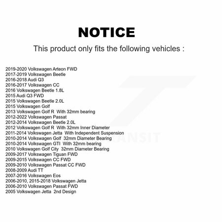 Kugel Rear Wheel Bearing Hub Assembly For Volkswagen Jetta Passat Tiguan Beetle CC Golf Audi Q3 70-512319